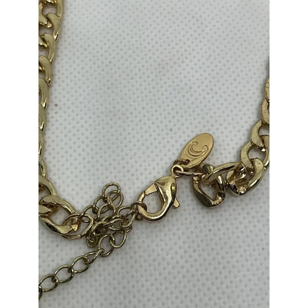 Charming Charlie Yellow Gray & Ivory Statement Bib Necklace Gold Tone